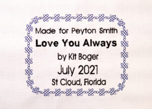 embroidery quilt labels